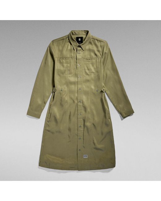 G-Star RAW Green Fitted Shirt Kleid