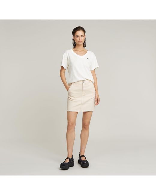 G-Star Open V-Hals Relaxed Top in het White