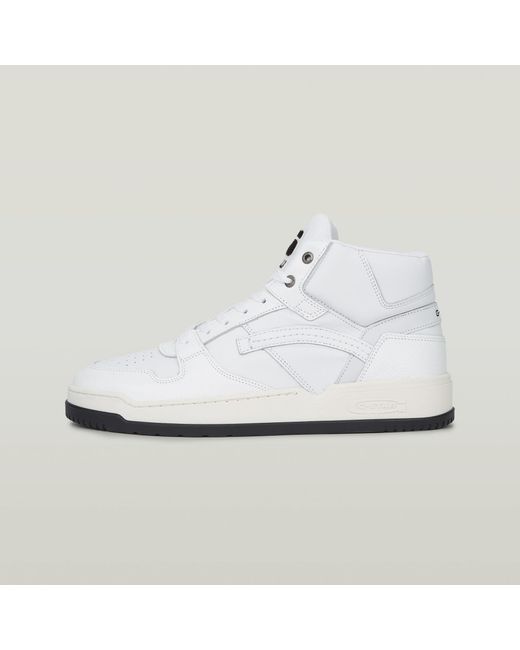 G-Star Grid Mid Lea Sneaker in White für Herren