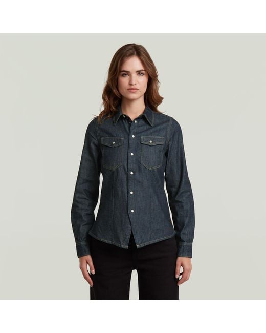 G-Star Blue Kick Slim Hemd