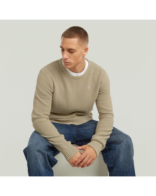 Pull Garment Dyed Structure G-Star pour homme en coloris Natural