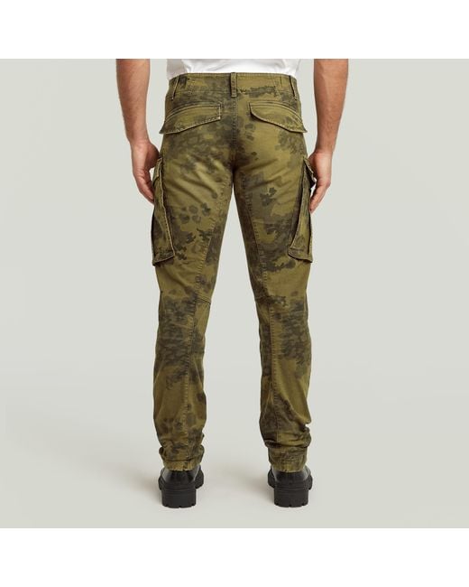 G-Star Green Rovic Zip 3D Regular Tapered Pants for men