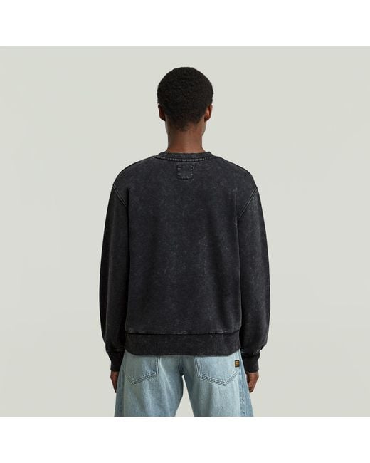 G-Star Black Washed A Line Script Sweater
