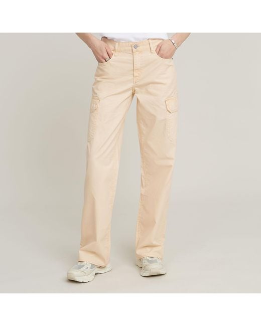 G-Star Judee Low Waist Cargobroek in het Natural