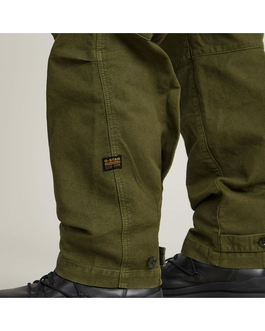 G-Star Green Fatigue Relaxed Tapered Pants for men