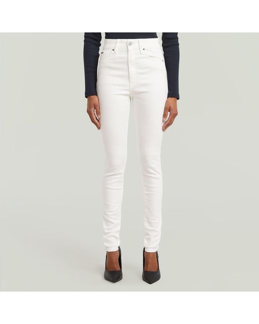 G-Star White Kafey Ultra High Skinny Jeans