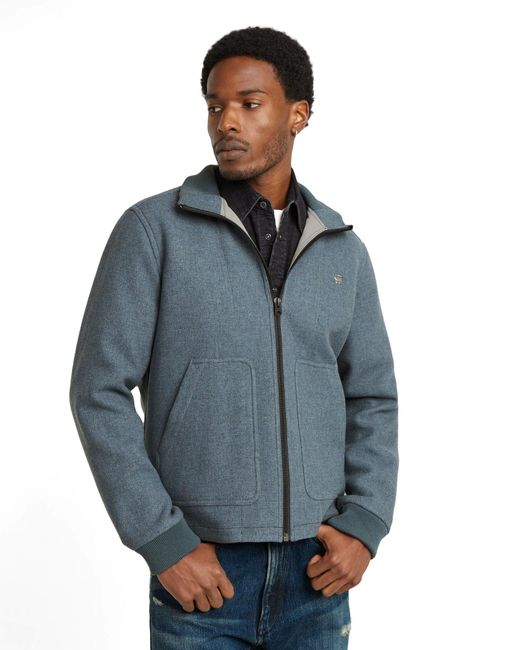 G-Star Blue Wool Utility Jacket for men