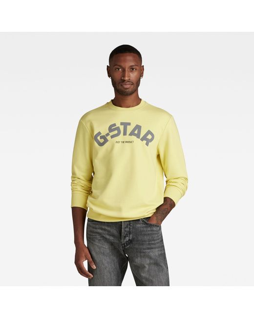 G-Star RAW Puff Logo Print Crew Sweater in het Metallic voor heren | Lyst NL