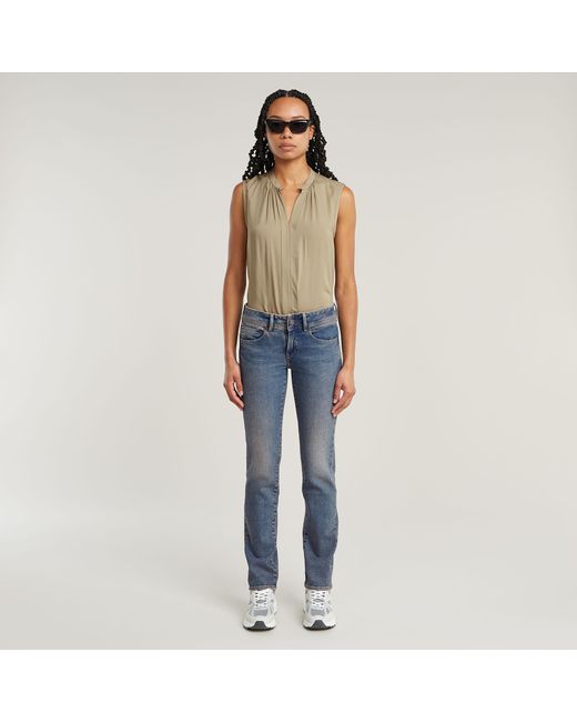 G-Star Midge Slim Straight Jeans in het Blue