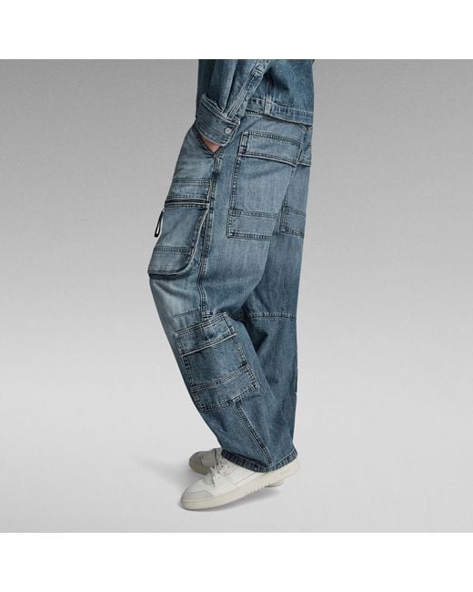 G-Star RAW Multi Pocket Cargo Relaxed Jeans in Blue für Herren