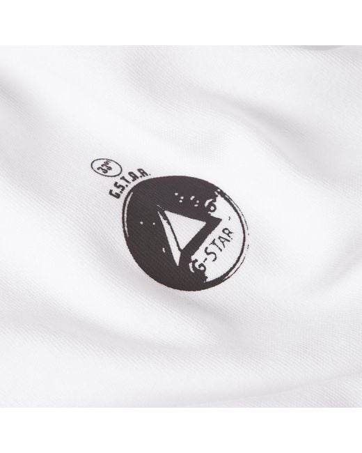 G-Star Trims Back Graphic T-Shirt in het White voor heren