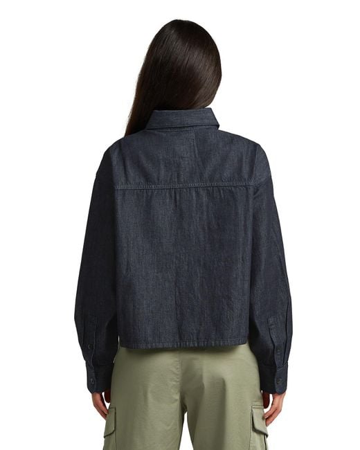 G-Star Blue Cropped Relaxed Shirt