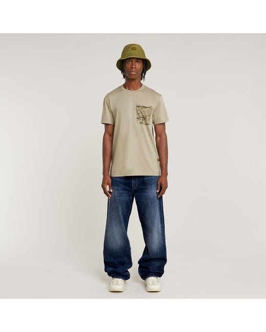 送料込★G-Star★Shadow Woven Camo Pocket 半袖Tシャツ G-Star Shadow Woven Camo Pocket T-Shirt in Natural for Men
