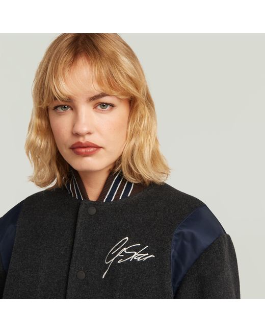 G-Star Cropped Varsity Bomberjack in het Black