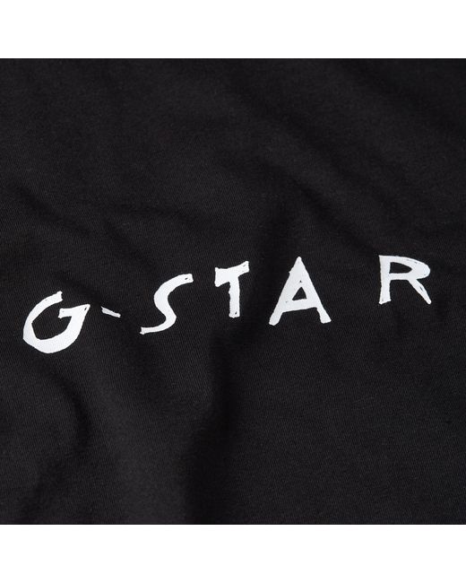 G-Star RAW Handwriting Back Print T-Shirt in Black für Herren