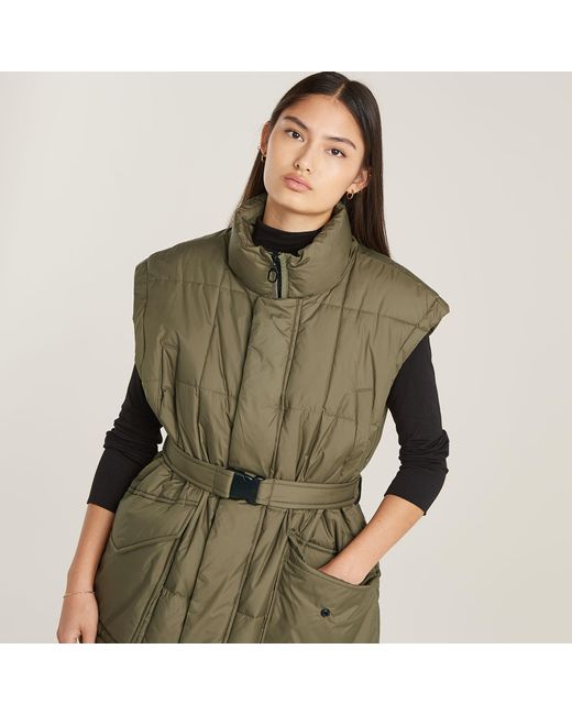 Veste Sans Manches Belted Padded G-Star en coloris Green
