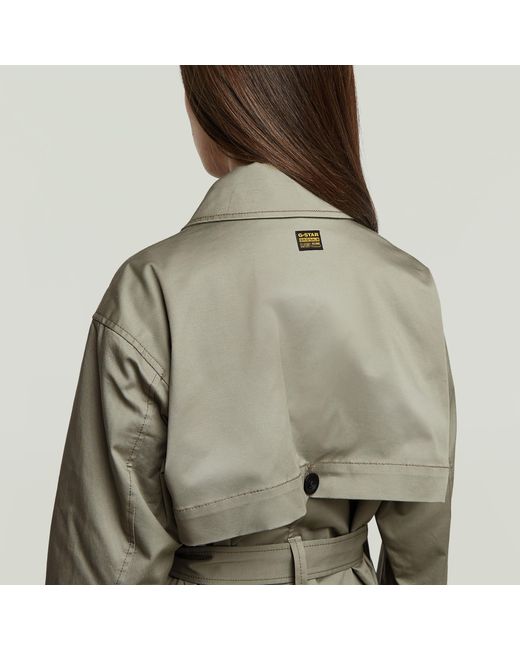 G-Star High Trenchcoat in het Green