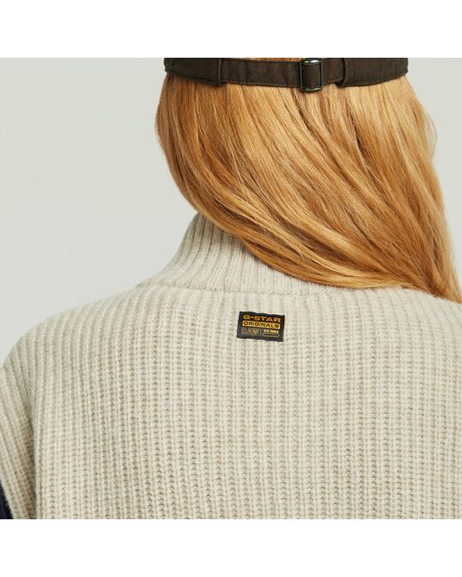 G-Star Natural Cable Full Zip Vest Knit