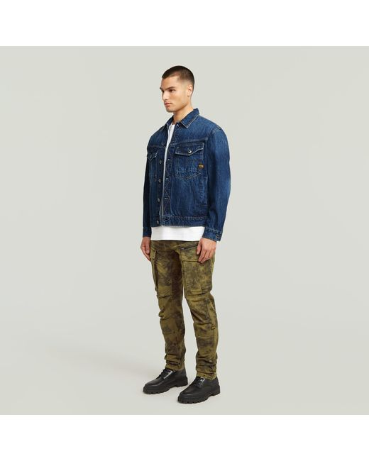 G-Star Green Rovic Zip 3D Regular Tapered Pants for men