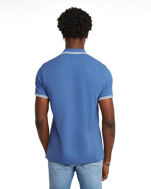 G-Star Blue Dunda Slim Stripe Polo for men