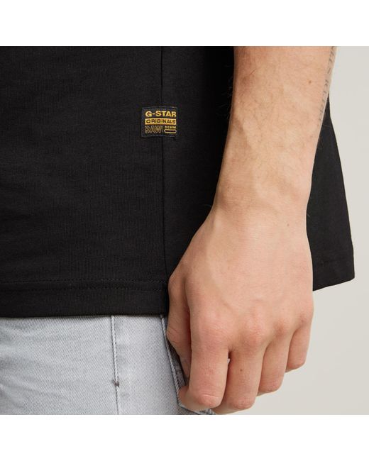 G-Star RAW Stitch Burger Logo Loose T-Shirt in Black für Herren