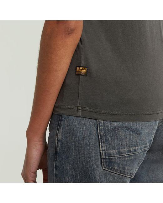 G-Star Black Overdyed Front Seam T-Shirt