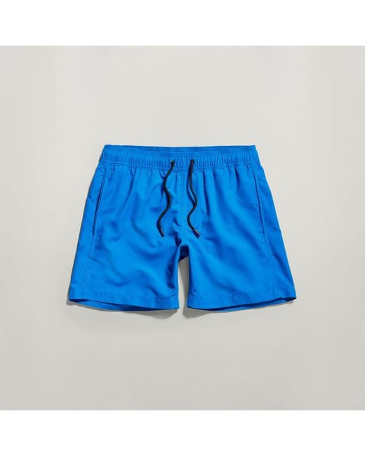 G-Star Blue Dirik Solid Swim Shorts for men