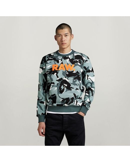 G-Star Green Camo Raw Sweater for men