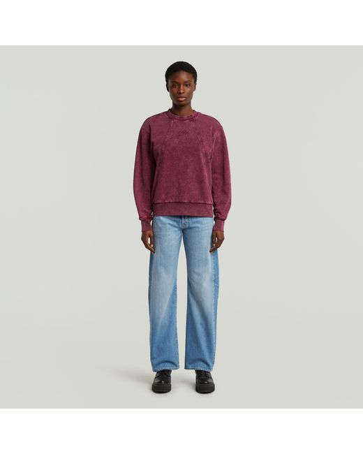 G-Star Washed A-Line Script Sweater in het Red