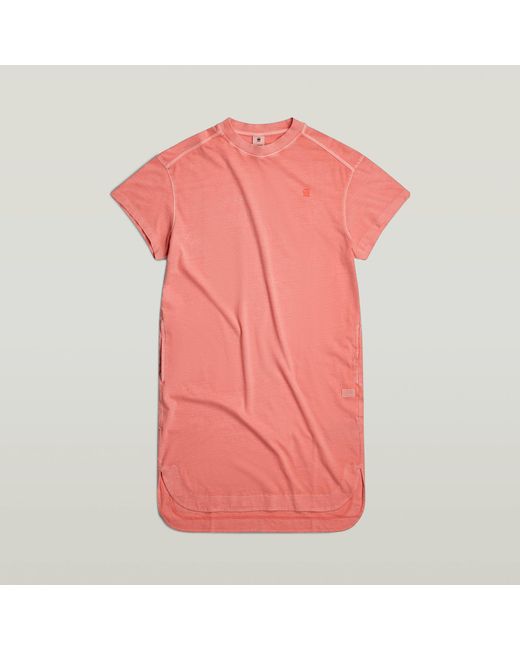 G-Star RAW Overdyed Loose T-shirt Jurk in het Red