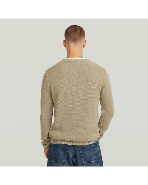 Pull Garment Dyed Structure G-Star pour homme en coloris Natural