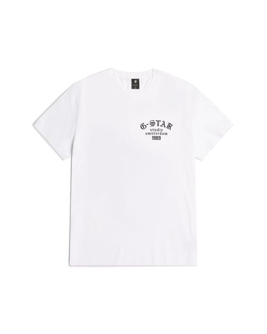 G-Star White Studio Ams T-Shirt for men