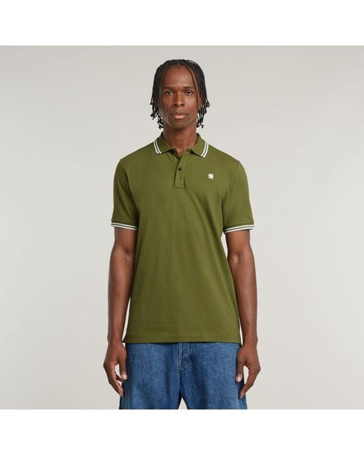 G-Star Dunda Slim Stripe Poloshirt in Green für Herren