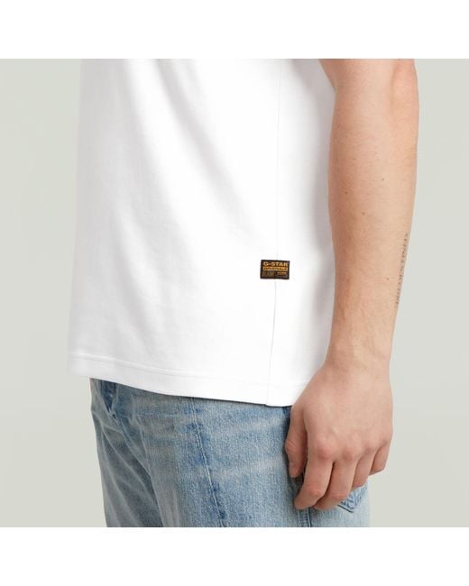 G-Star Trims Back Graphic T-Shirt in het White voor heren