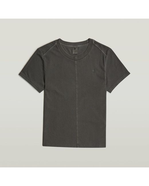 G-Star Black Overdyed Front Seam T-Shirt