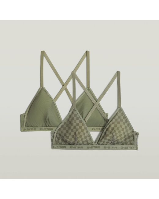 Lot De 2 Bralettes Mesh Triangle G-Star en coloris Green