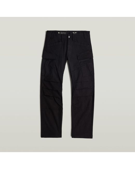 G-Star Black 3D Regular Straight Cargo Pants for men