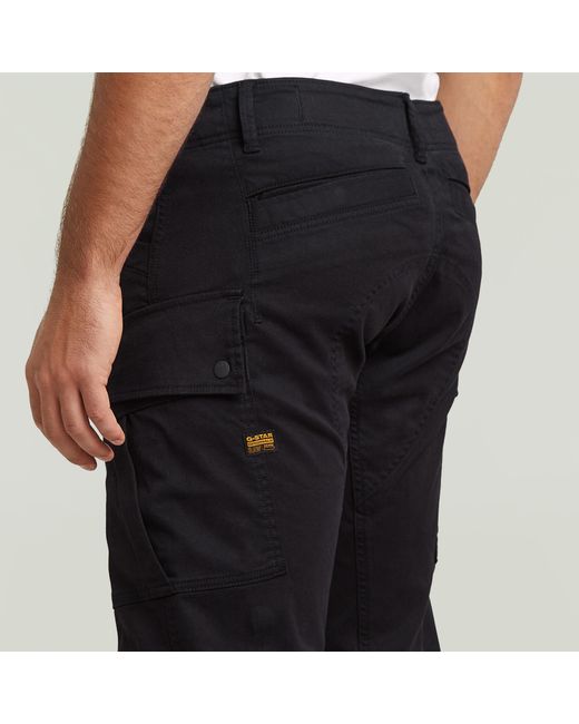 G-Star Black 3D Regular Straight Cargo Pants for men