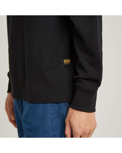G-Star Checquard Tweeter Half Zip in het Black voor heren
