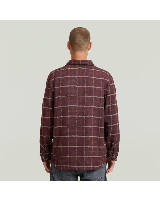 G-Star Zip Regular Overshirt in het Brown voor heren