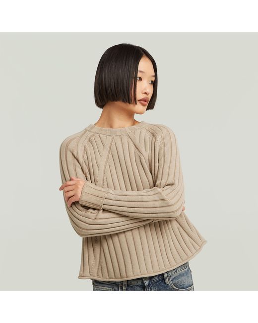 Pull Washed Loose G-Star en coloris Natural