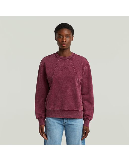 G-Star Washed A-Line Script Sweater in het Red
