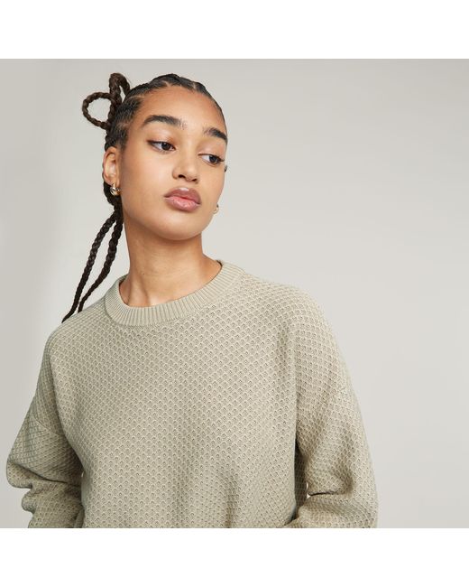 G-Star Overdyed Structure Gebreide Trui in het Natural