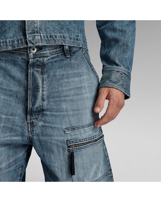 G-Star RAW Multi Pocket Cargo Relaxed Jeans in Blue für Herren