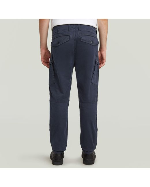 G-Star Blue Roxic Zip Straight Tapered Pants for men