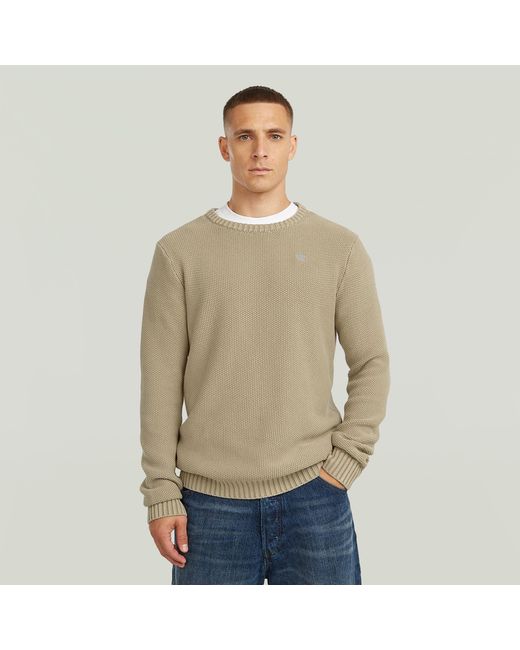 Pull Garment Dyed Structure G-Star pour homme en coloris Natural