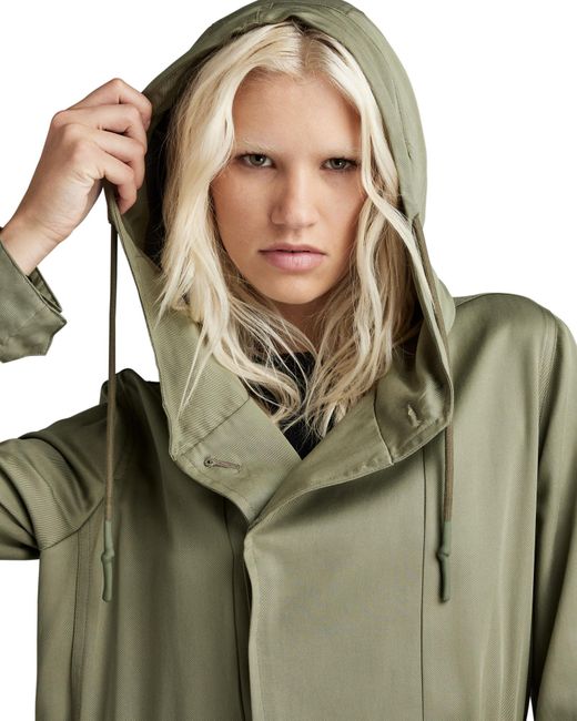 G-Star Green Fluid Fishtail Hooded Parka