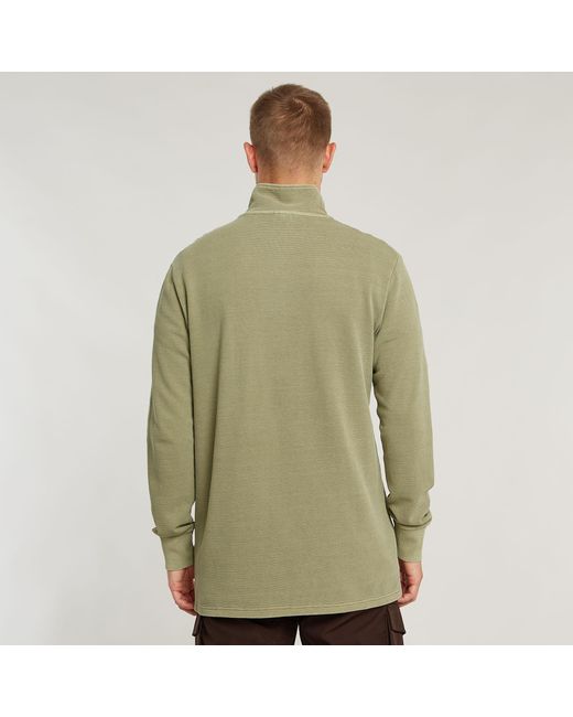G-Star Overdyed Half Zip Tweeter in Green für Herren