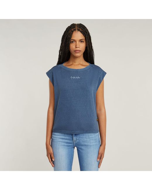 G-Star Blue Mini G-Script Logo Overdyed Top