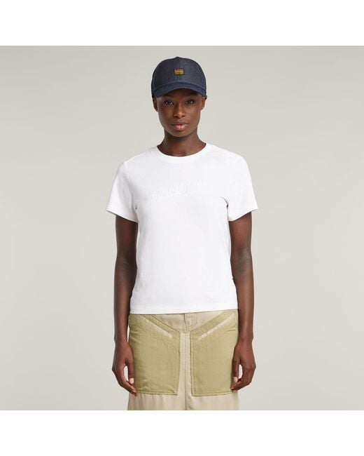 G-Star White Embro Logo T-Shirt